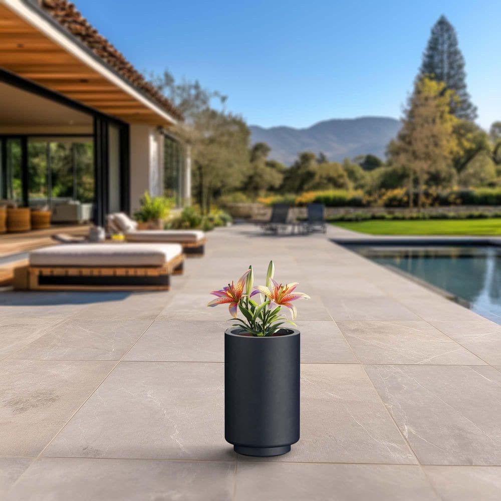 10 in. Large Granite Gray (Enhanced Interior) Concrete Round Planter / Pot with Drainage Holes price history on PriceWatchPro