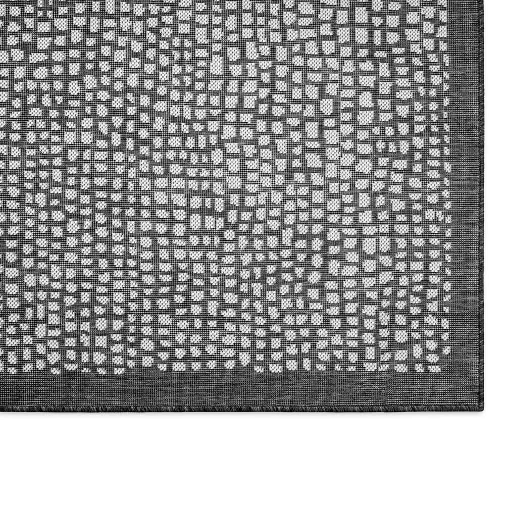 Reversible Black Synthetic 8' x 10' Easy Care Area Rug