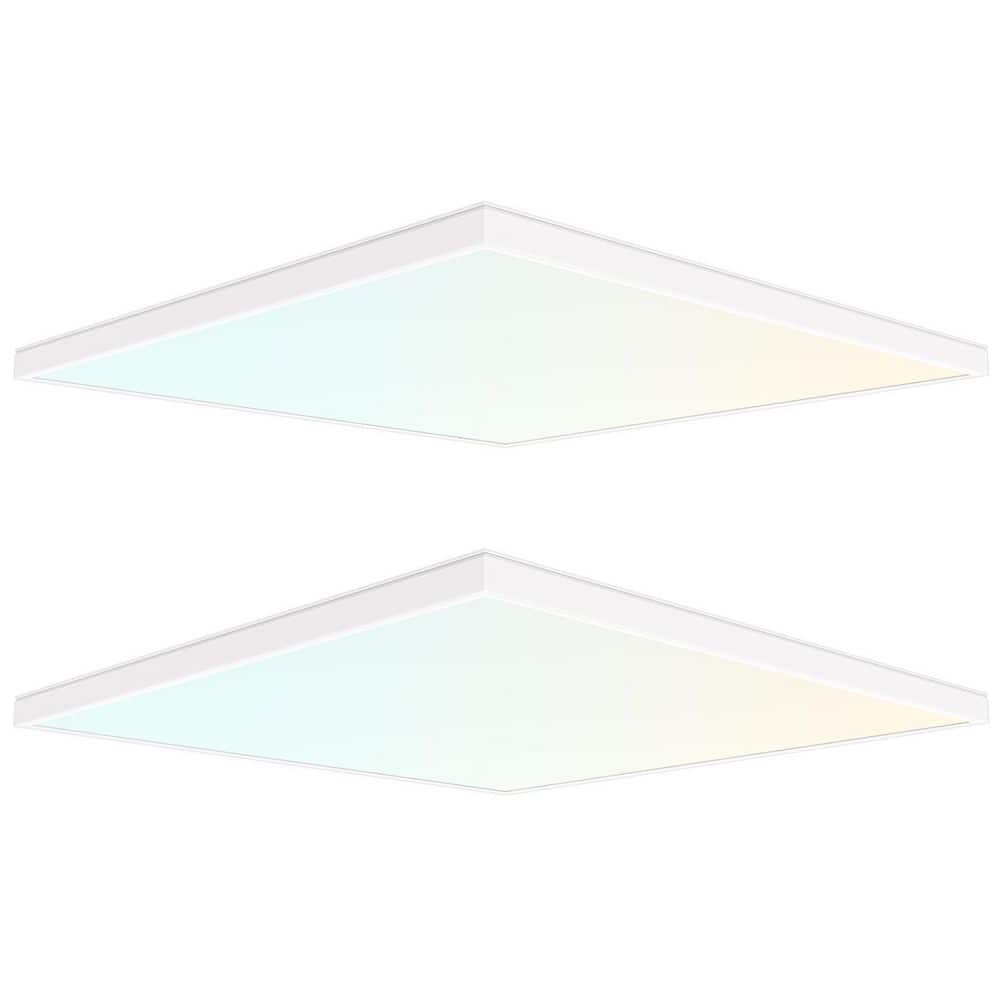2 x 2 ft. LED Slim Surface Panel Recessed Light 5CCT 2700K-5000K Dimmable 3300/4400/5500LM 30/40/50W Damp Rated (2-Pack) price history on PriceWatchPro