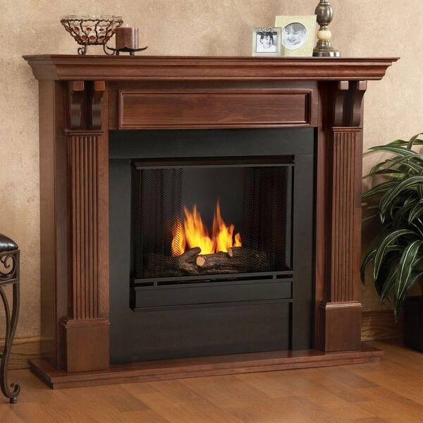 Real Flame Ashley 48 in. Gel Fuel Fireplace in Mahogany