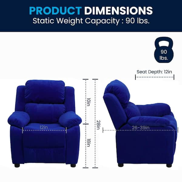 Flash Furniture 18-in Blue Upholstered Kids Accent Chair