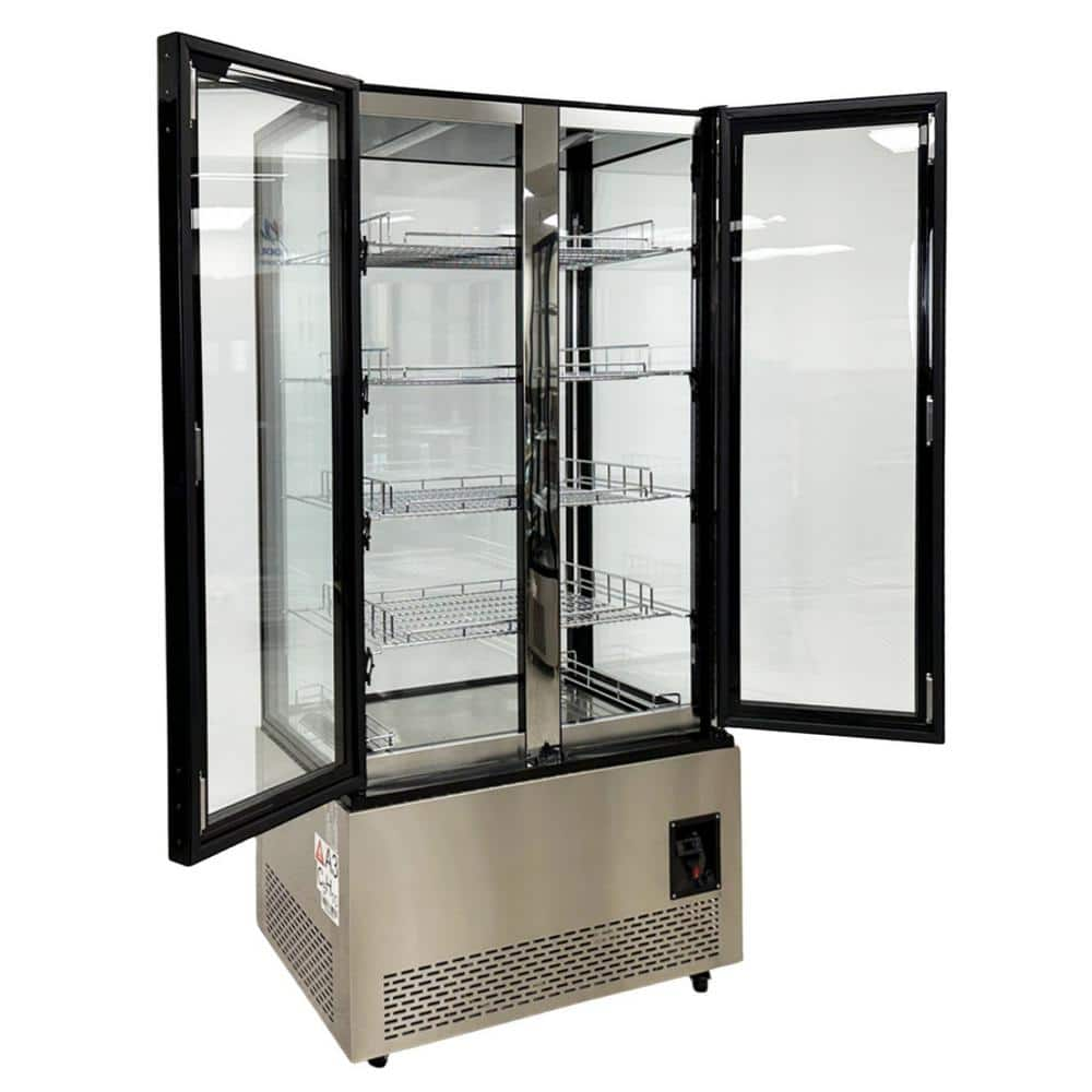 Cooler Depot 40 in. W 23 cu. ft Manual Defrost Commercial Upright Freezer  4-Sided Glass Standing Display in Stainless DXXDL-600F - The Home Depot