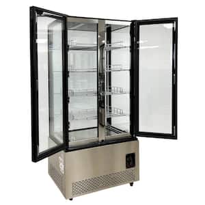 40 in. W 23 cu. ft Manual Defrost Commercial Upright Freezer 4-Sided Glass Standing Display in Stainless