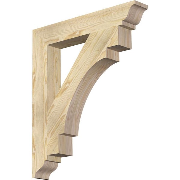 Ekena Millwork 4 in. x 30 in. x 26 in. Douglas Fir Merced Traditional Rough Sawn Bracket