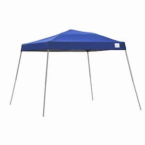 8 ft. x 8 ft. Blue Slant Leg Outdoor Patio Pop-Up Folding Canopy Tent