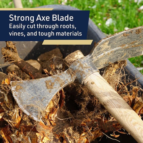 Pure Garden 42 in. Ash Wood Garden Hoe-Mattock Hand Hoe and Axe