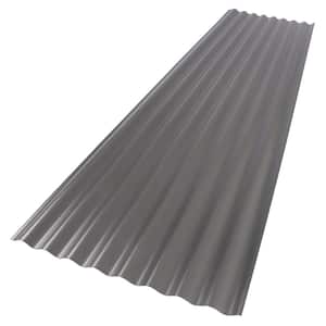 26 in. x 8 ft. Corrugated Foam Polycarbonate Roof Panel in Castle Gray