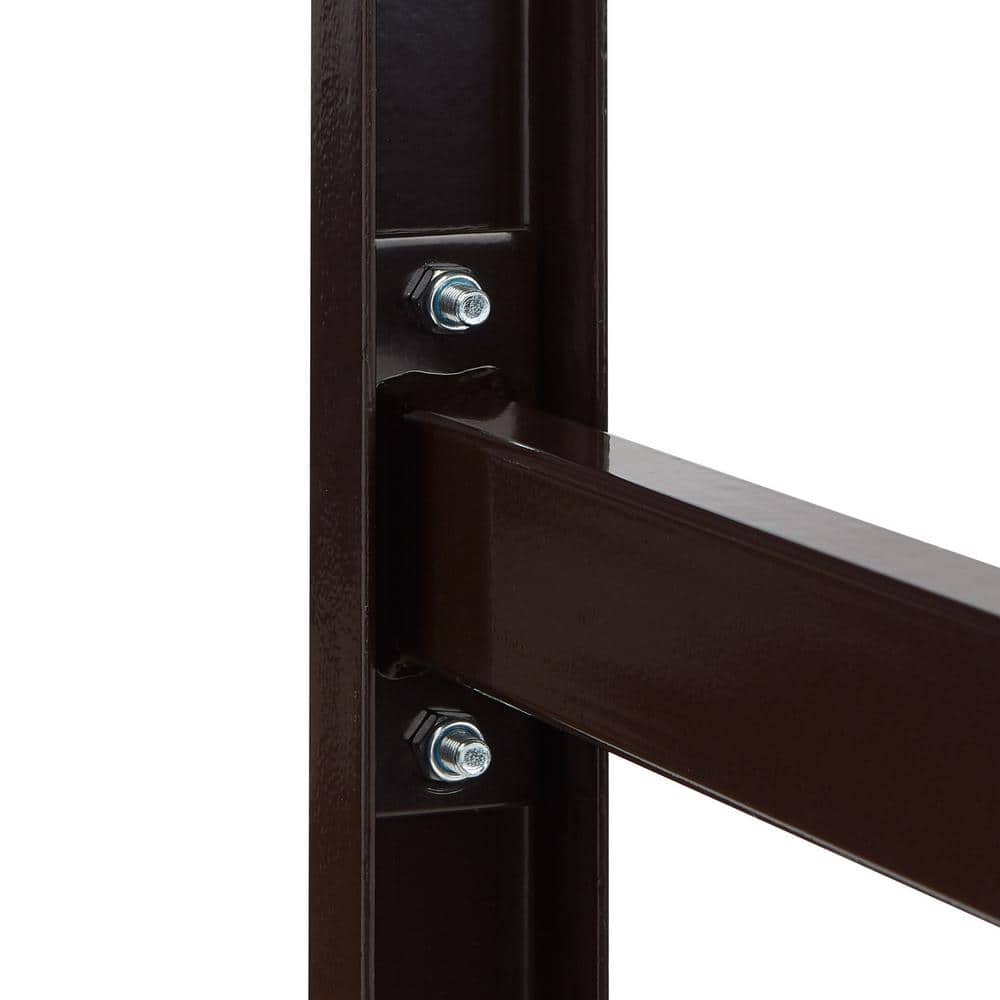 Double-Tier Dark Brown Steel Chair Storage Trolley