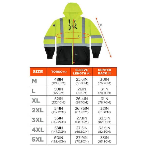 Ergodyne GloWear 8372 Men's 4X Large Lime and Black Zip-Up Hi-Vis