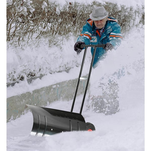 43.5 in. Metal Handle Powder-Coated Steel 29 in. Blade Snow Shovel
