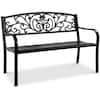 Best Choice Products 50 in. 3-Person Black Metal Outdoor Bench SKY2388 ...