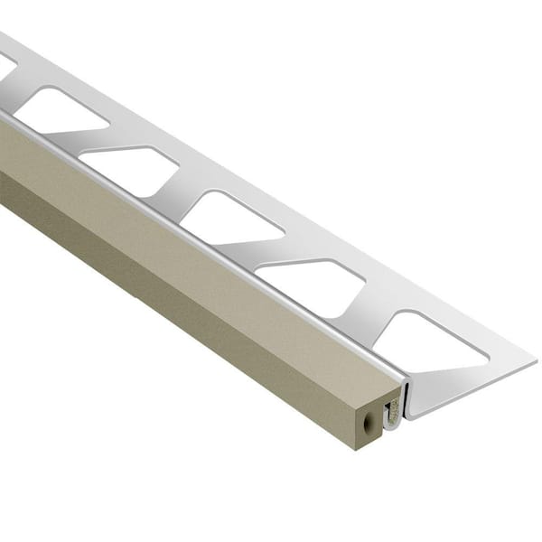 Schluter Systems Dilex Ksa Stainless Steel With Grey Insert 7 16 In X 8 Ft 2 1 2 In Rubber And Metal Movement Joint Tile Edging Trim Eksa110g The Home Depot