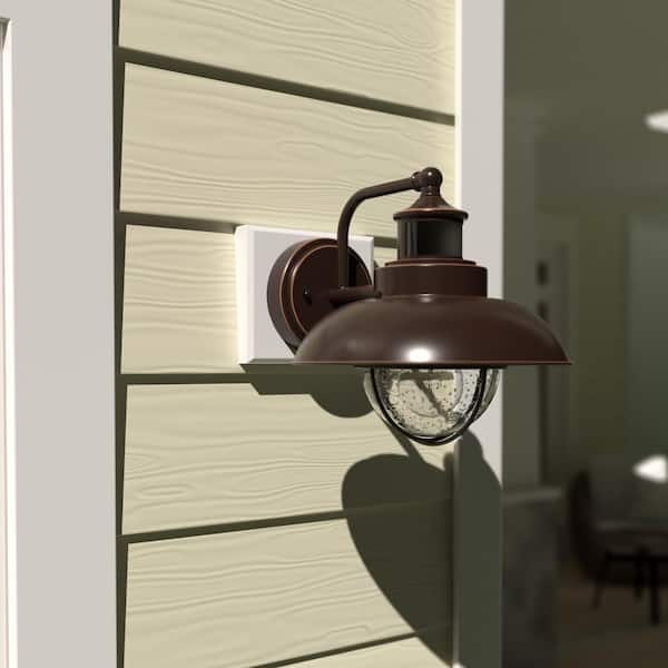 VAXCEL Harwich Bronze Motion Sensor Dusk to Dawn Coastal Outdoor Wall Light