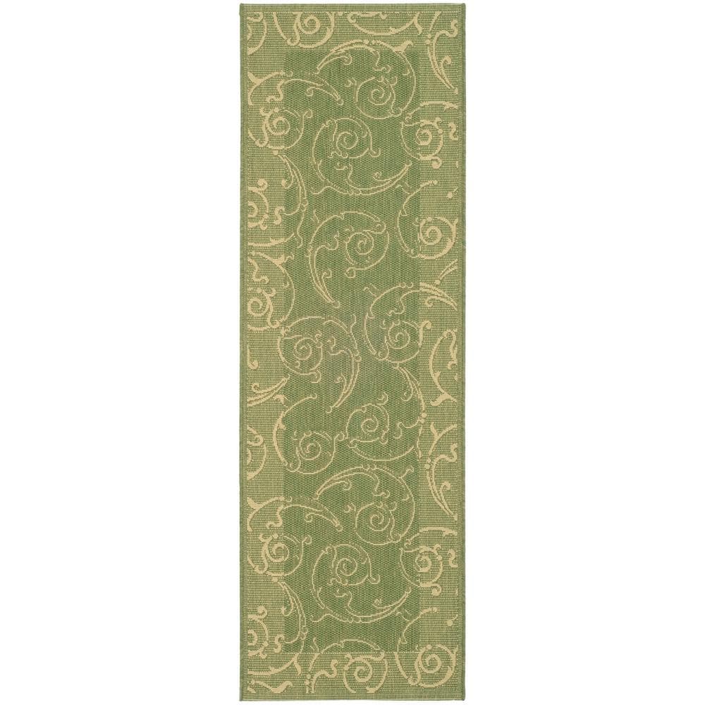 Courtyard Olive/Natural 2 ft. x 12 ft. Border Indoor/Outdoor Patio  Runner Rug price history on PriceWatchPro