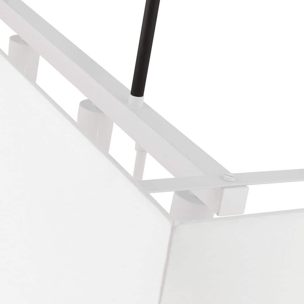 Summit Modern Linear Black Chandelier with Off-White Shade