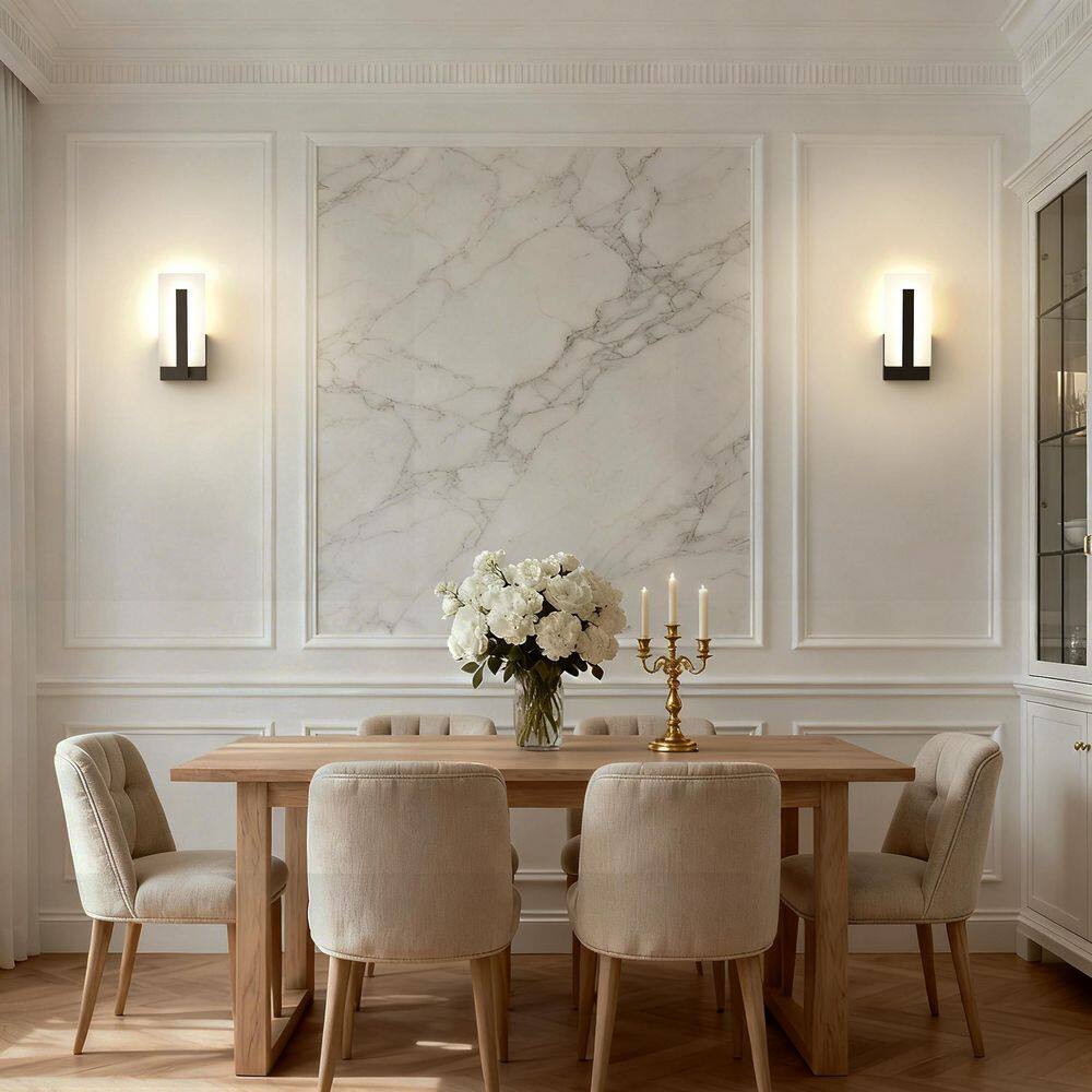 5 in. 2-Pack Black Modern Acrylic Wall Sconce, LED Fixture Warm White 3000K Wall Light for Bedroom, Bathroom, Hallway price history on PriceWatchPro