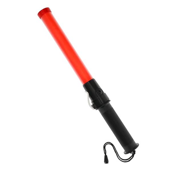 MAXIMUM SAFETY 16 in. Orange/Black Safety Light Baton with 3-Light Modes and Clip