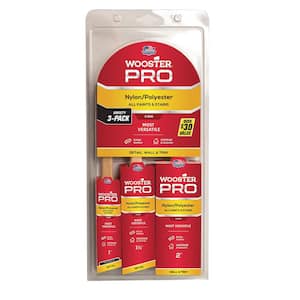 1 in. Pro Thin Angle Sash, 1-1/2 in. Angle Sash, 2 in. Nylon/Polyester Flat Paint Brush Set (3-Pack)