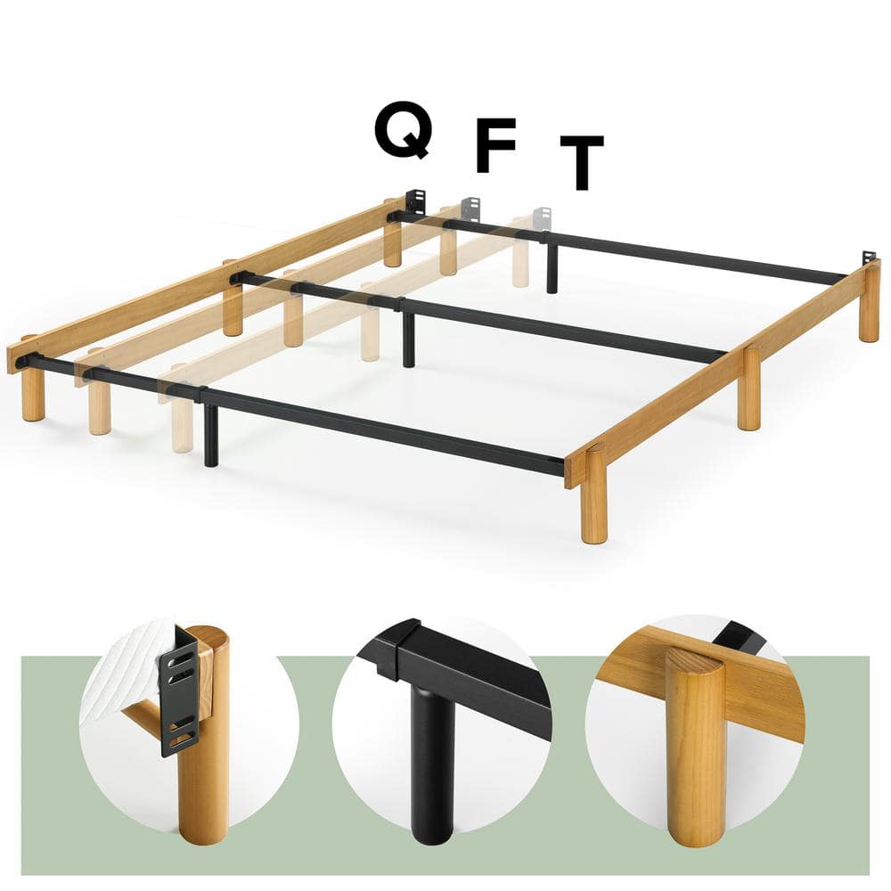 Zinus Austin Twin/Full/Queen Metal And Wood Compack Adjustable Bed ...