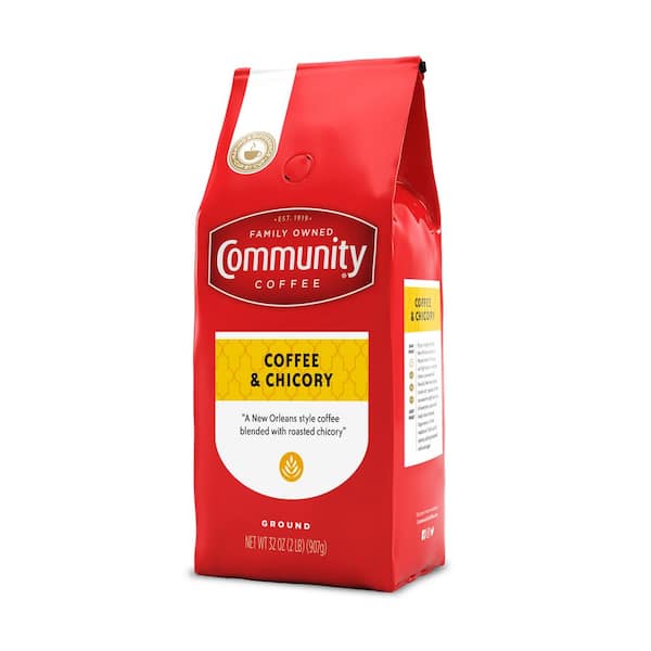 Community Coffee 32 Oz Coffee And Chicory Medium Dark Roast Premium Ground Coffee Pack Of 4 7670 The Home Depot