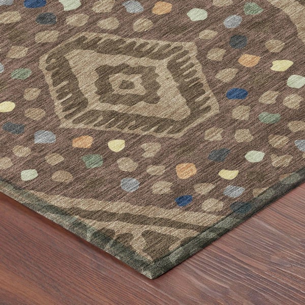 Chantille Machine Washable Indoor/Outdoor Abstract ACN2457 Brown 9 ft. x 12 ft. Area Rug