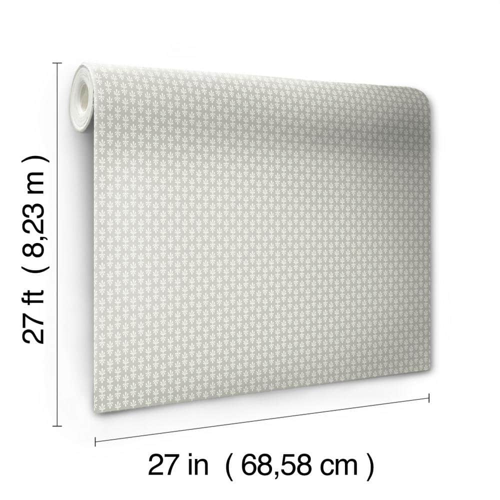 Petal Black Easy-Clean Floral Grid Wallpaper - 27" x 324"