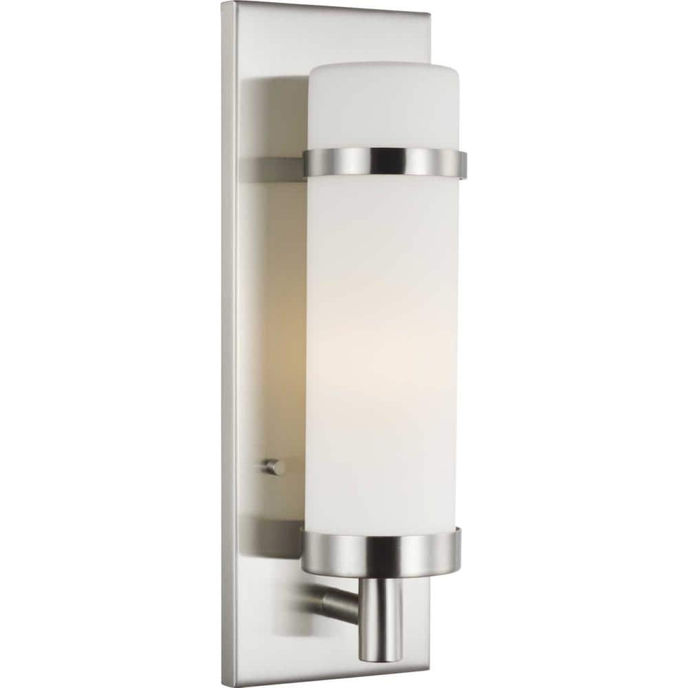 Hartwick Brushed Nickel Wall Sconce with Etched Opal Glass
