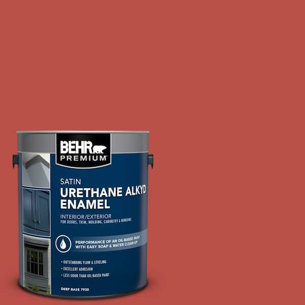 BEHR PREMIUM 1 gal. Home Decorators Collection #HDC-MD-16 Cherry Red Urethane Alkyd Satin Enamel Interior/Exterior Paint