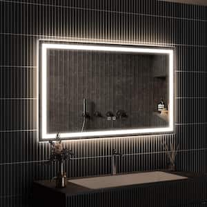 42 in. W x 30 in. H Large Rectangular Frameless LED Light with 3-Color and Anti-Fog Wall Mounted Bathroom Vanity Mirror