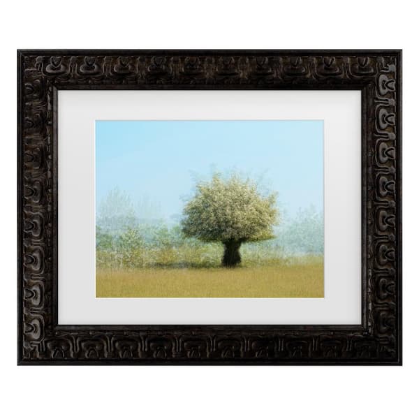 Katarina Holmstrom Tree with Flowers Matted Framed Photography Wall Art 14.5 in. x 17.5 in.