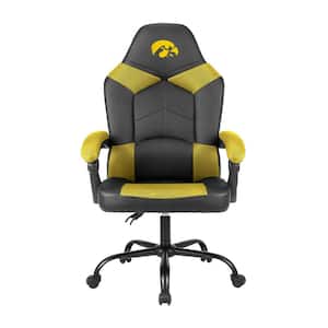 University of Iowa Black Polyurethane Oversized Office Chair with Reclining Back