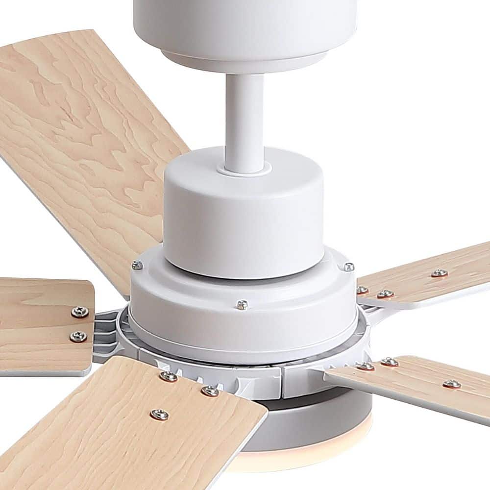 Matte White 52" Ceiling Fan with LED Light and Remote