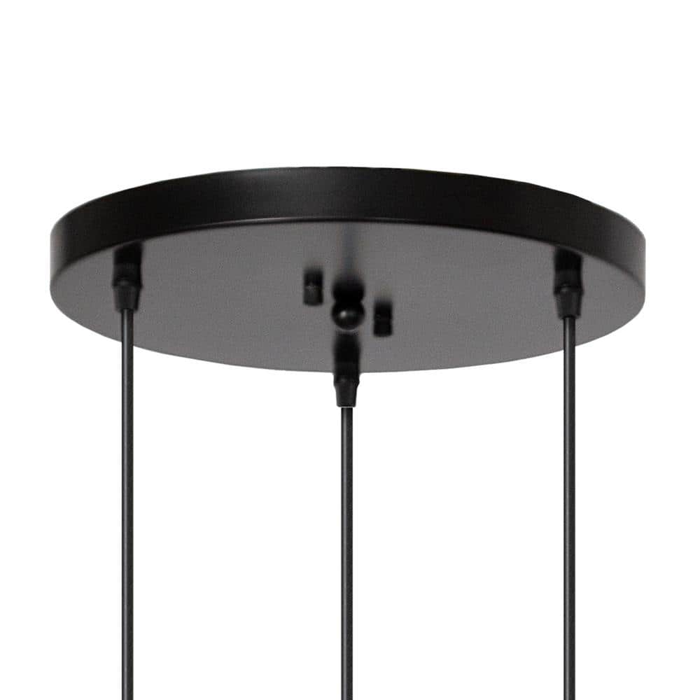 Black Metal Globe 3-Light LED Pendant