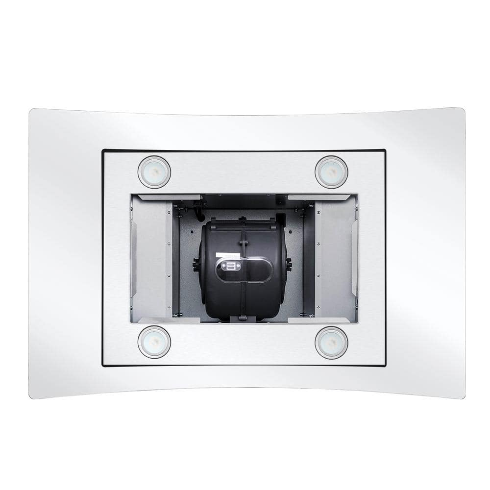 Cosmo 36" Stainless Steel Convertible Island Range Hood with LED Lighting