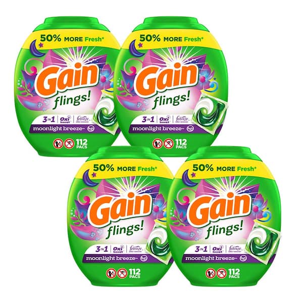 Flings 3 in 1 HE Original Scent Laundry Detergent Pods, 112-Count, 4-Pack