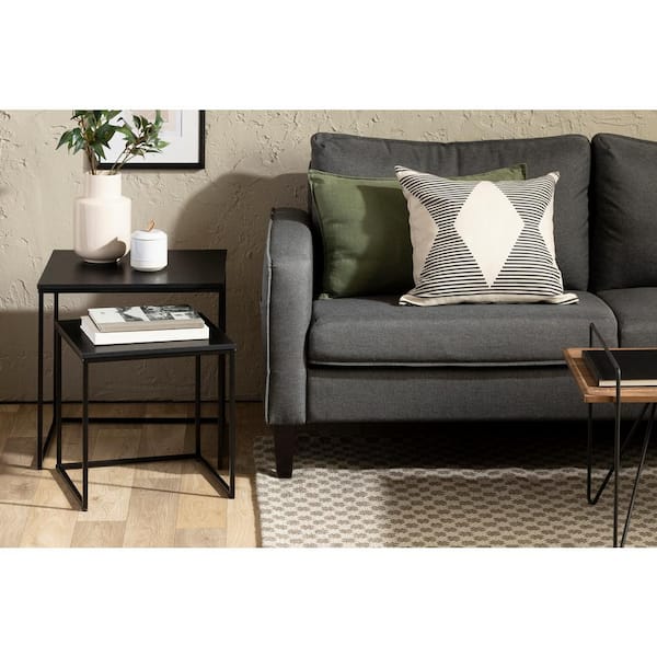 South Shore Slendel Black Oak Set of Nesting Tables