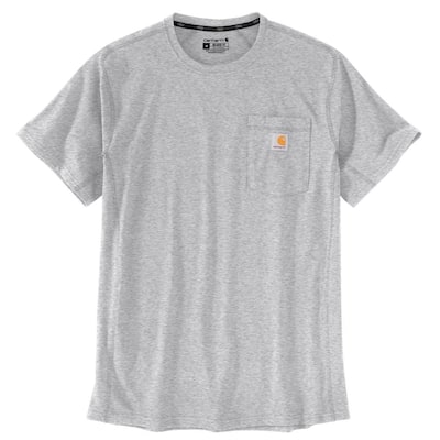 Men's XX-Large Heather Gray Cotton/Polyester Force Relaxed Fit Midweight Short Sleeve Pocket T-Shirt