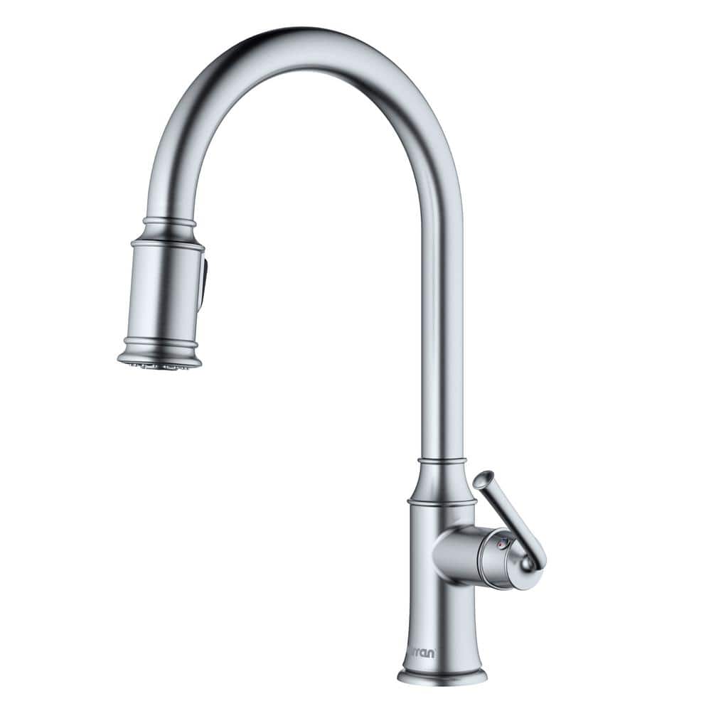 Auburn Stainless Steel Single Handle Pull Down Kitchen Faucet