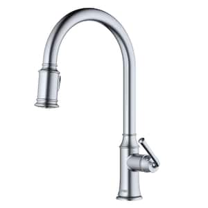 Auburn Single Handle Pull Down Sprayer Kitchen Faucet in Stainless Steel
