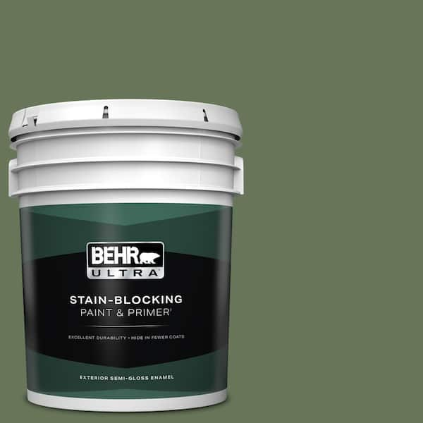 BEHR ULTRA 5 gal. #PPU10-01 Scallion Semi-Gloss Enamel Exterior Paint & Primer