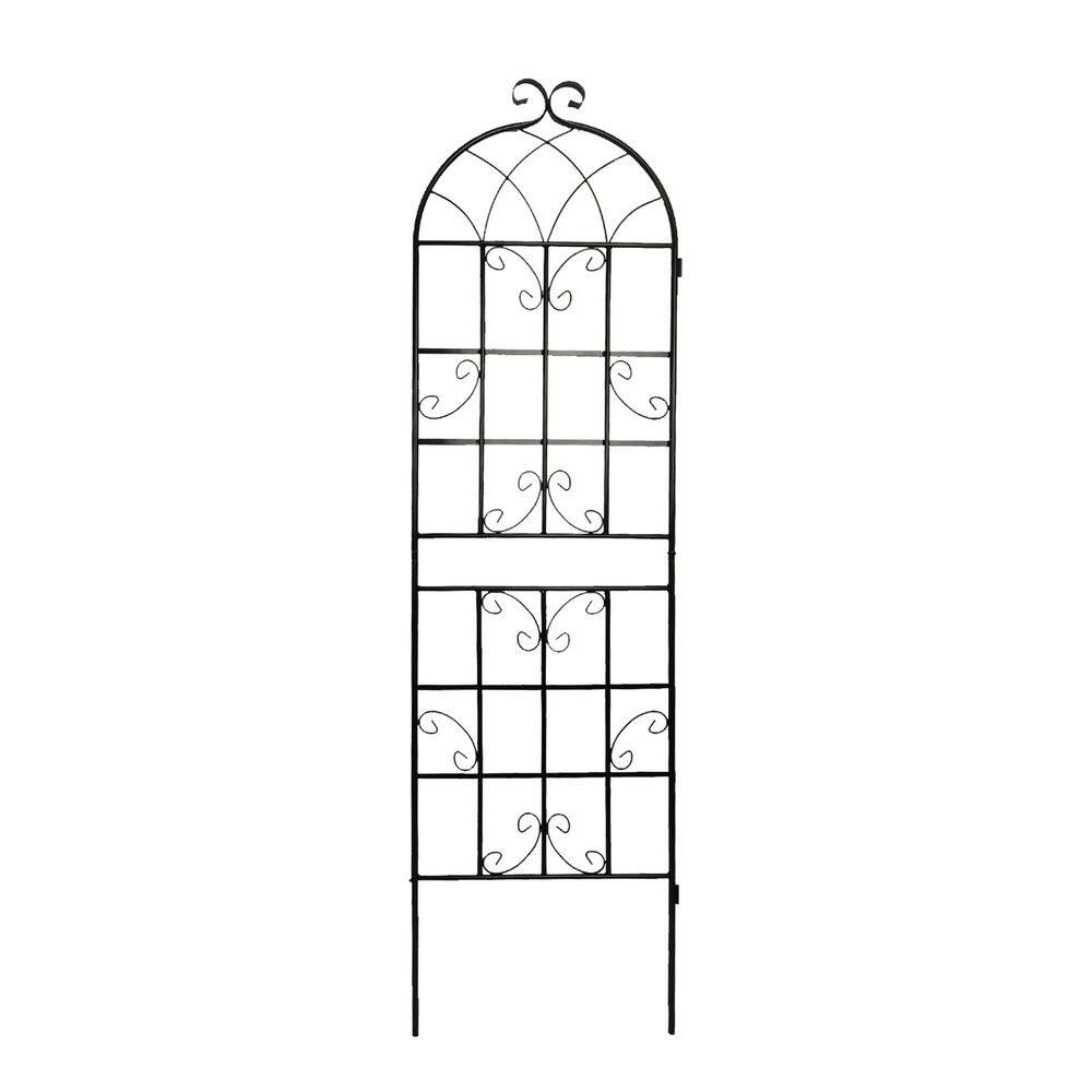 71 in. White Iron Garden Trellis Outdoor Climbing Plant/Flower Support (4-Pack) Simple Design price history on PriceWatchPro