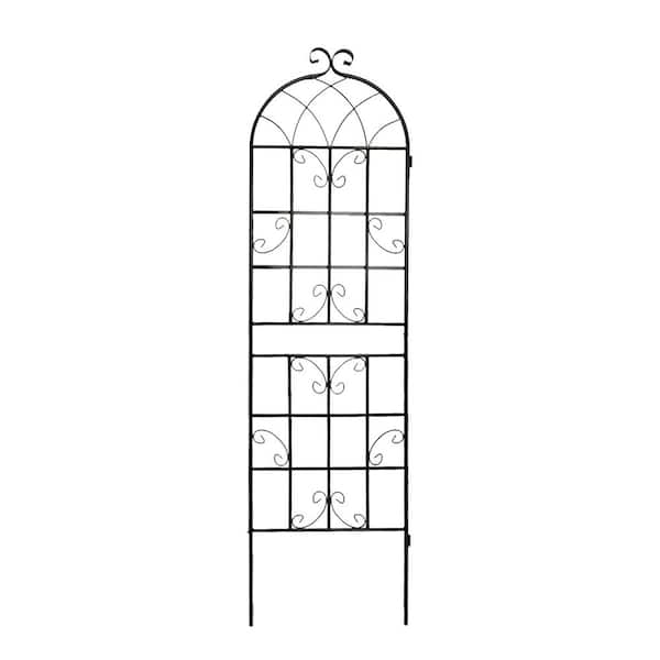 cenadinz 71 in. White Iron Garden Trellis Outdoor Climbing Plant/Flower Support (4-Pack) Simple Design
