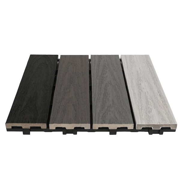 NewTechWood UltraShield Naturale Cortes Series 1 in. x 6 in. x 1 ft. Westminster Gray Solid Composite Decking Board Sample