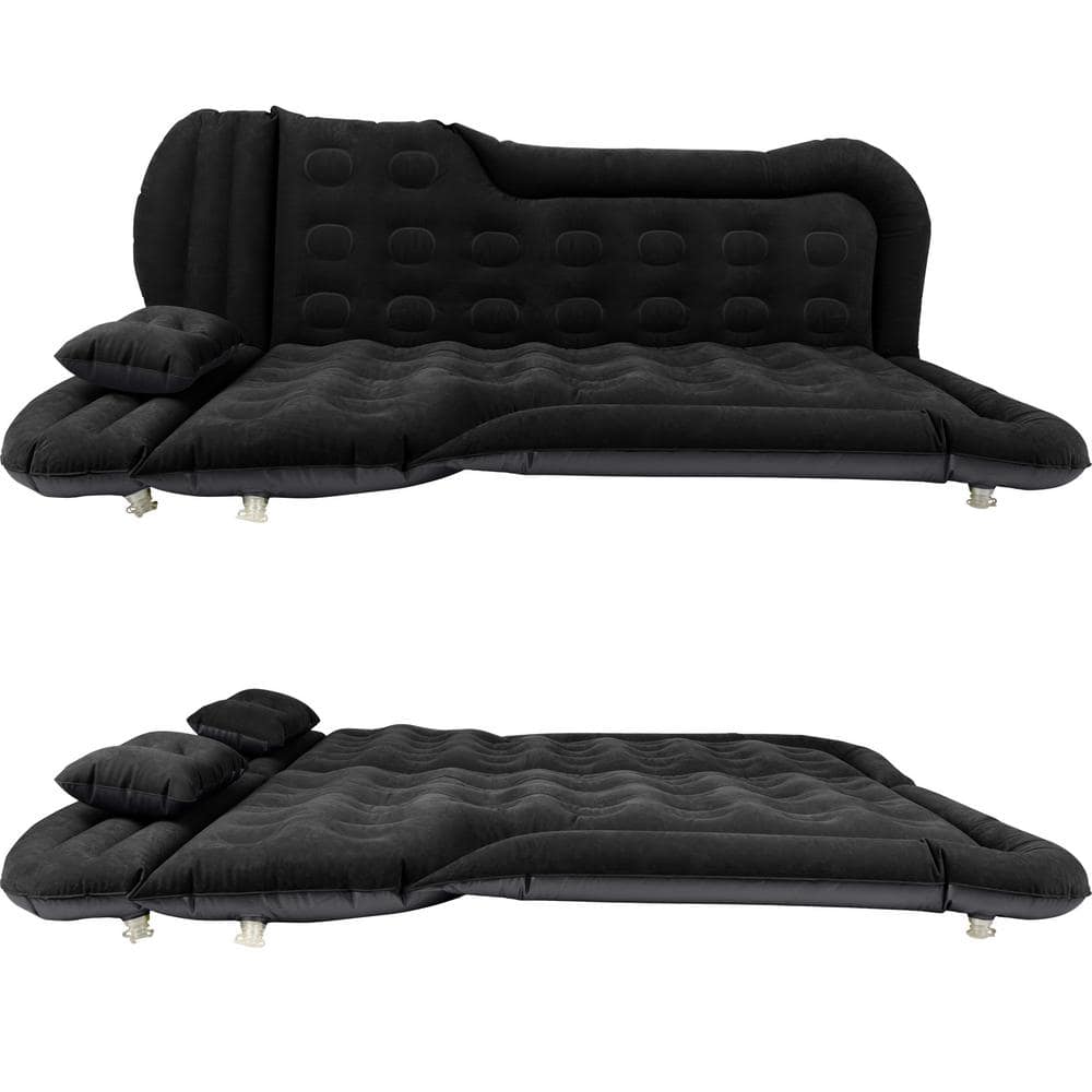 Black Inflatable Car Air Mattress with Pump and Pillows
