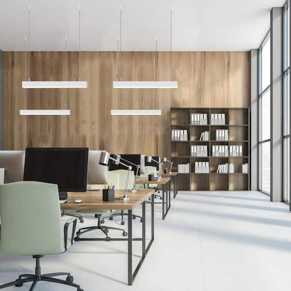 2 ft. 25-Watt Integrated LED White Shop Light Fixture Architectural Linear Light Adjustable 3000K-6500K, Up to 2875LM