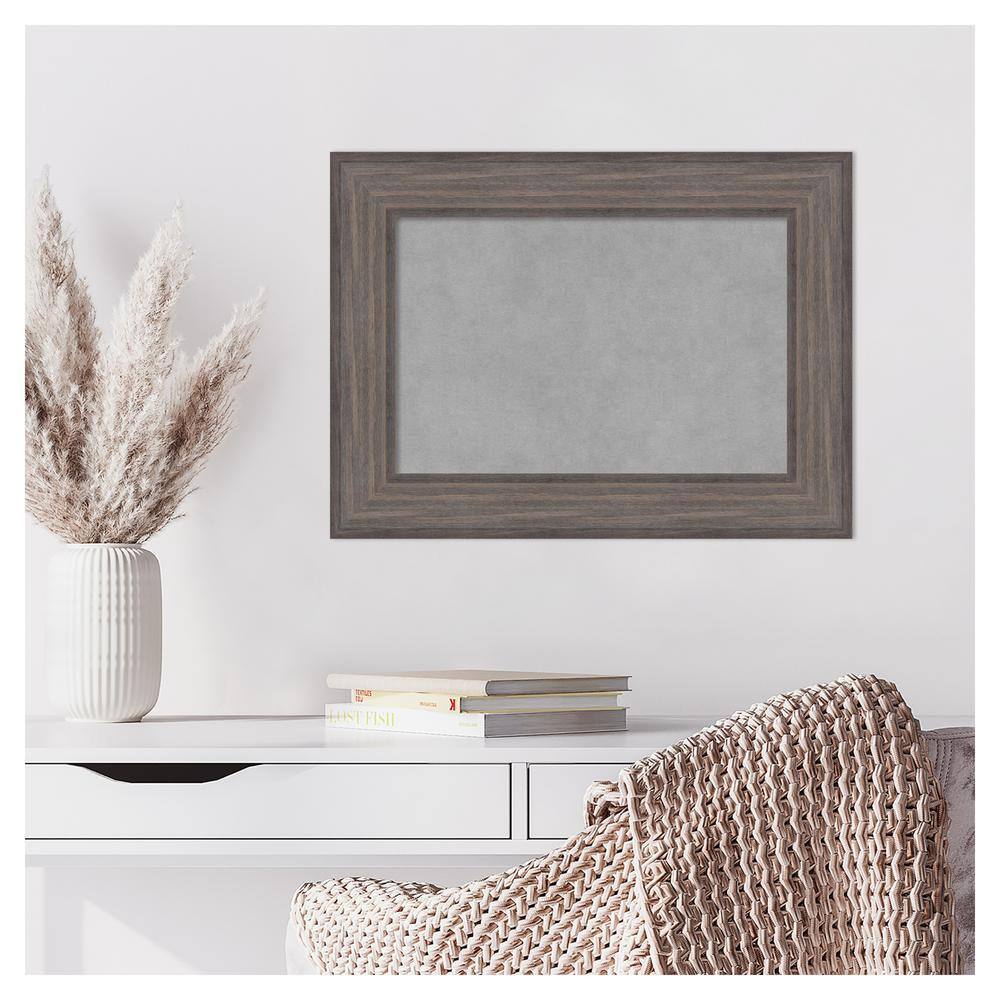 Grey Wood Framed Magnetic Memo Board 18x12