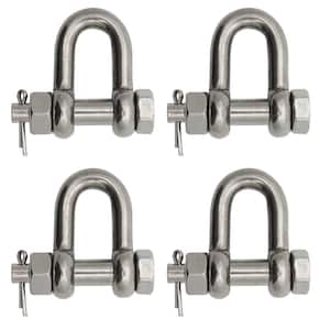 BoatTector Stainless Steel Bolt-Type Chain Shackle - 5/16", 4-Pack