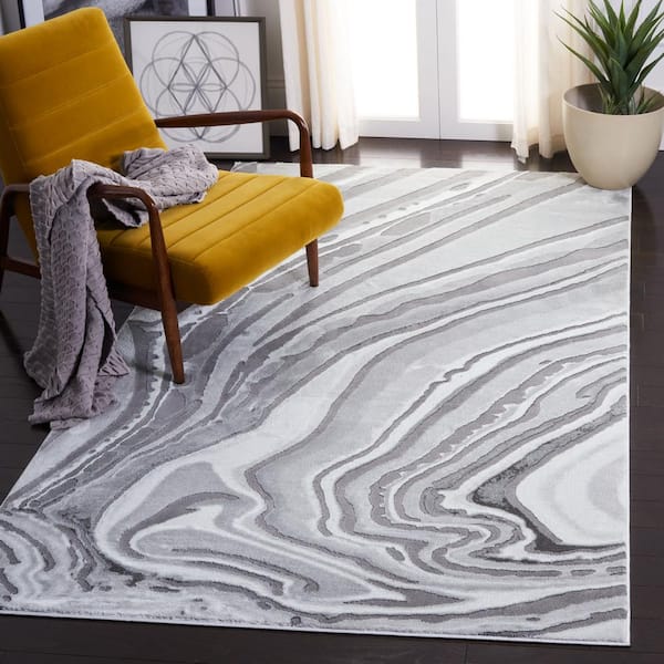 Craft Light Gray/Gray 7 ft. x 9 ft. Abstract Area Rug