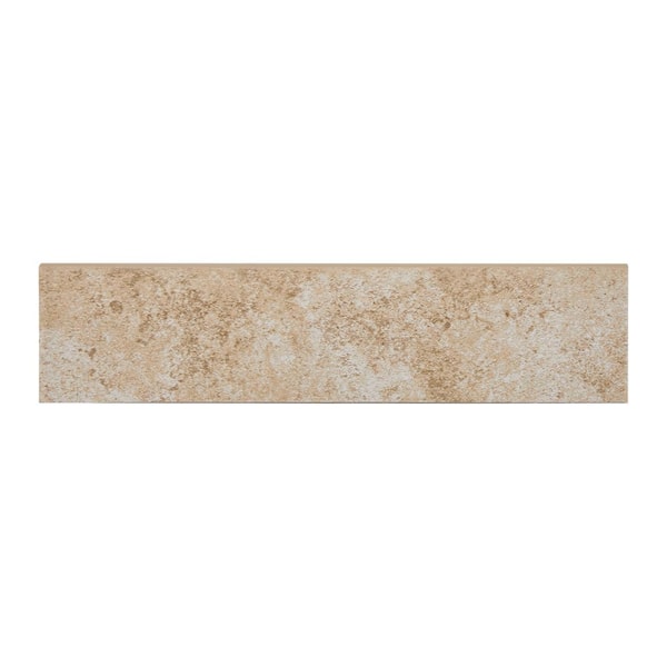 Daltile Forest Hills Crema 3 in. x 12 in. Porcelain Floor Bullnose Tile (0.25 sq. ft. / piece)