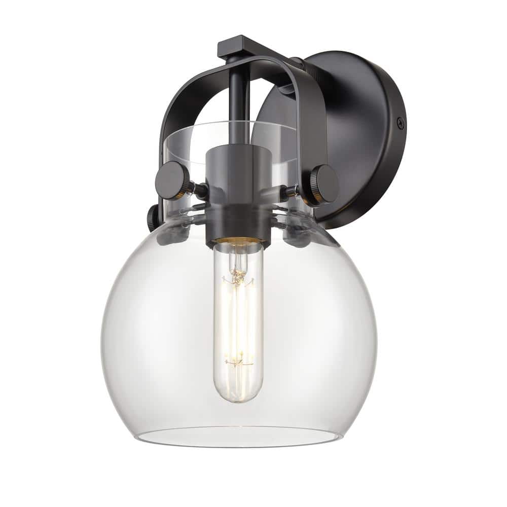 Pilaster II Sphere 6.5 in. 1-Light Matte Black Wall Sconce with Glass Shade price history on PriceWatchPro